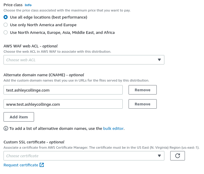 Image of added CNAMES