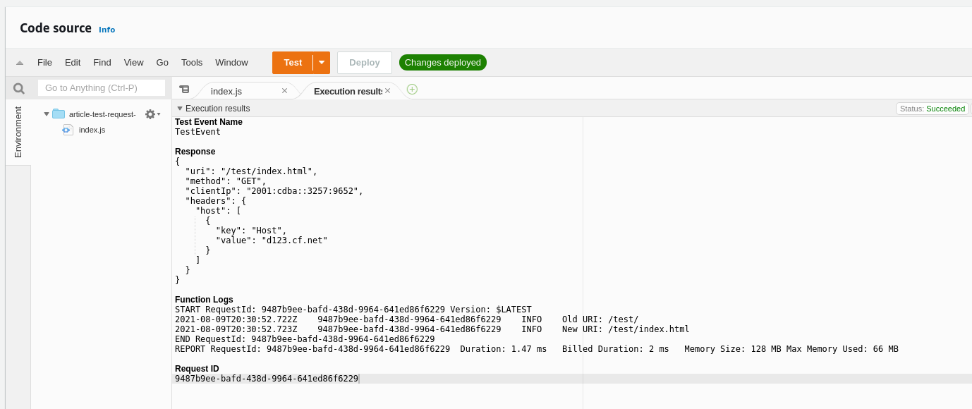 Successful test of function