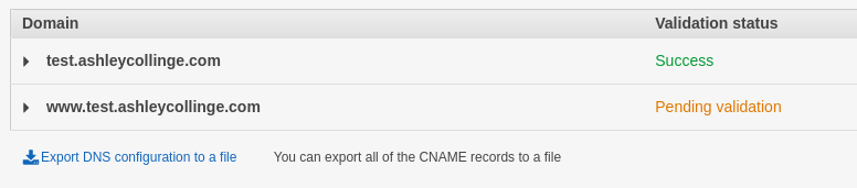 Image of validation statuses of certs